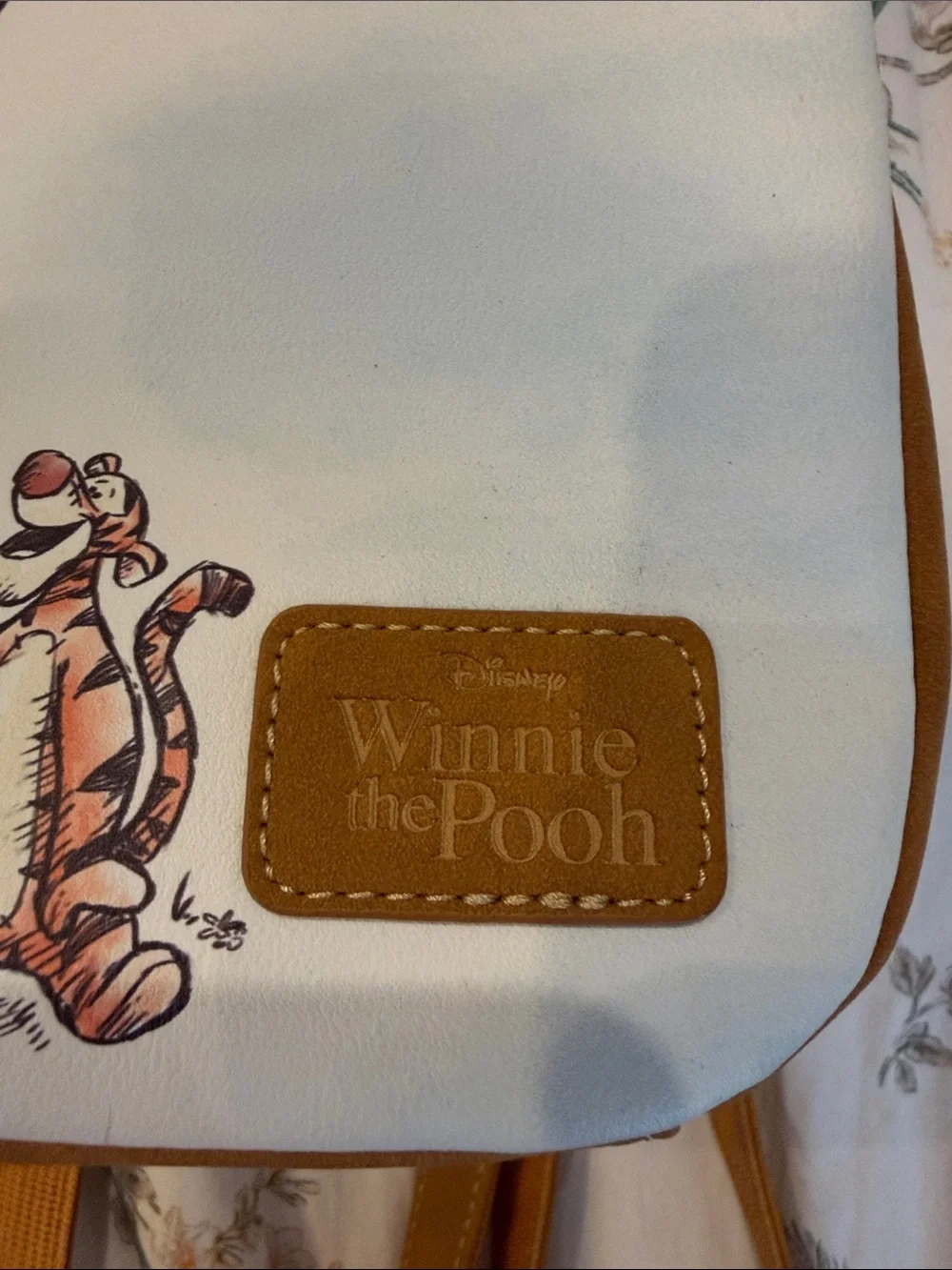 Winnie the Pooh Illustrated Mini Backpack - White with Tan Trim